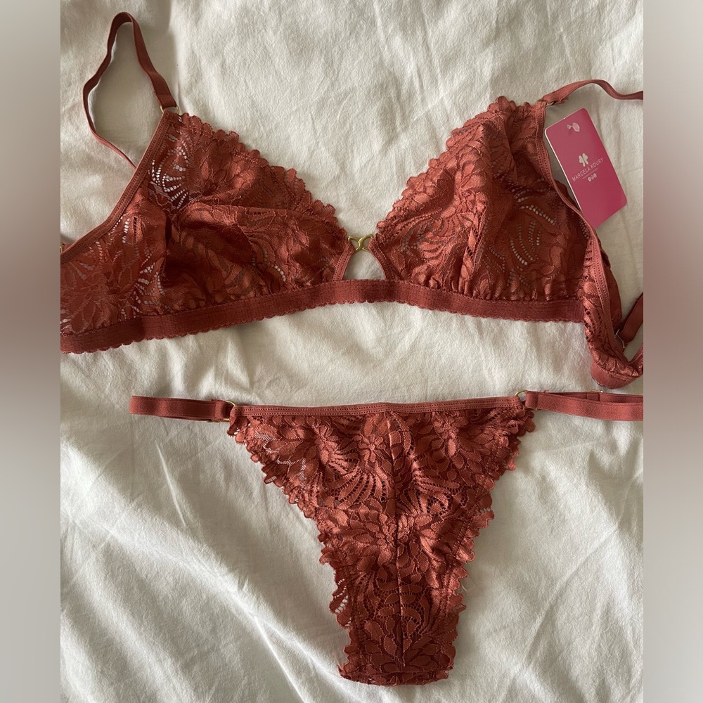 NWT Caramel-colored Lingerie Set - Marcela Koury Brand from Argentina.